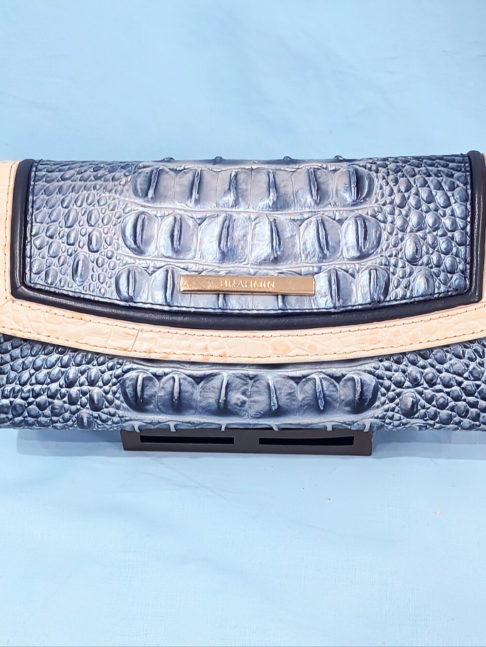 EUC Brahmin Soft Checkbook Wallet in Aquarius Lattice